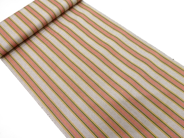 JAPANESE KIMONO / ANTIQUE BOLT FOR HASSUN OBI / WOVEN STRIPE